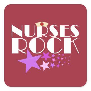 Nurses Rock Square Sticker