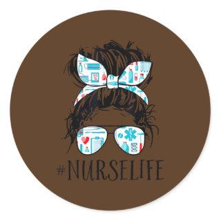 Nursing Gifts For Women Girls Students ER CNA RN Classic Round Sticker
