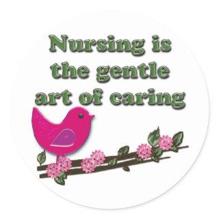 Nursing Is Caring Classic Round Sticker