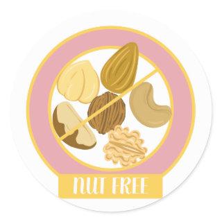 Nut Free Allergy Safe Classic Round Sticker