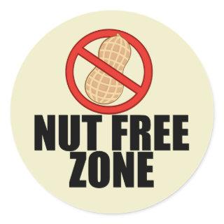 Nut Free Zone Cool Peanut Allergy Awareness Classic Round Sticker