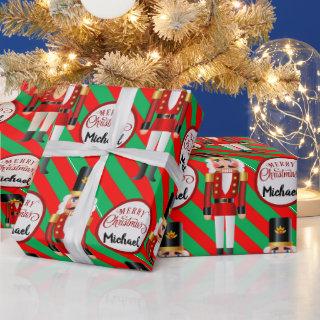 Nutcracker Add Name of Recipient Christmas Stripe