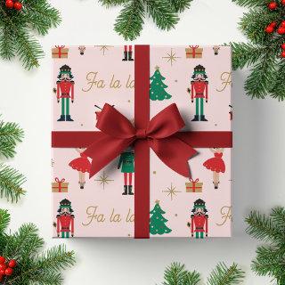 Nutcracker Ballet Pink Fa la la Christmas  Sheets