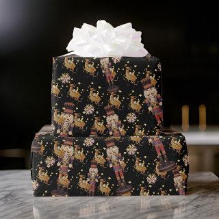 Nutcracker Black Golden Snowflakes