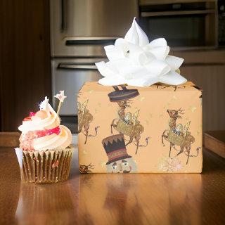 Nutcracker Peach Golden Snowflakes