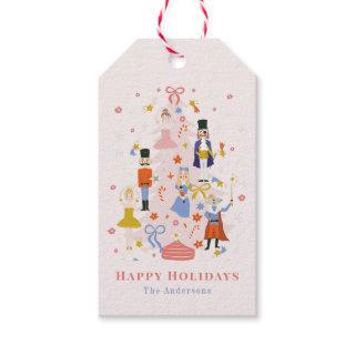 Nutcracker Pink Christmas Tree Holiday Gift Tags