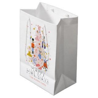 Nutcracker Pink Christmas Tree Holiday Medium Gift Bag
