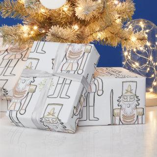 Nutcracker Shadow Outline Snowflakes White