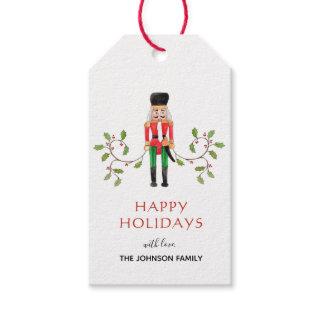 Nutcracker soldier Happy Holidays Gift Tags