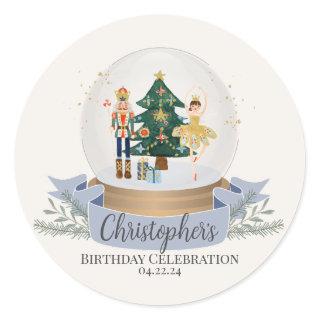 nutcracker winter wonderland birthday party classic round sticker