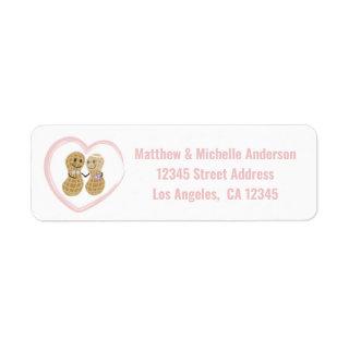 Nuts About Each Other Cute Bride and Groom Wedding Label