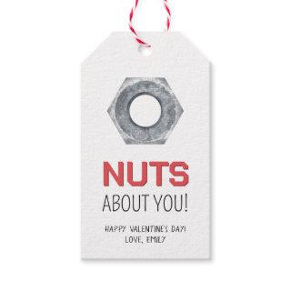 Nuts About You with metallic nuts Valentine's Day Gift Tags