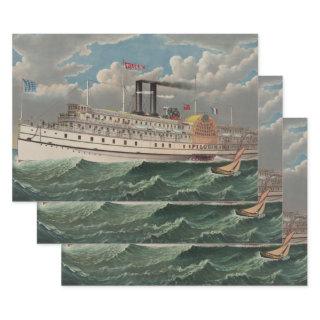 NY Voyage Grand Paddlewheel Steamboat The Pilgrim   Sheets