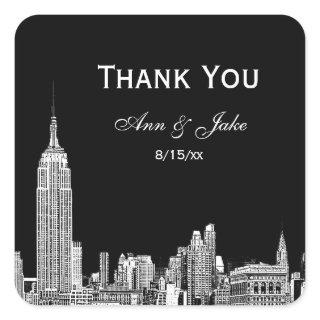 NYC Skyline 01 Etched DIY BG  Favor Tag Thank You