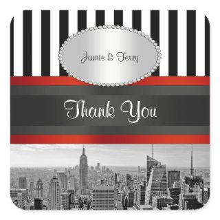 NYC Skyline BW ESB Black White Stripe P Favor Tags