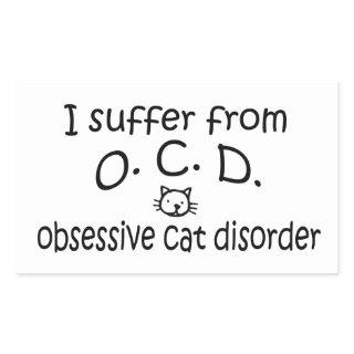 O.C.D. Obsessive Cat Disorder Rectangular Sticker