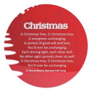 O Christmas Tree Classic Round Sticker