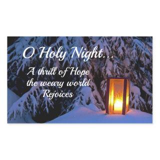 "O Holy Night" Beloved Christmas Carol Rectangular Sticker