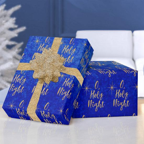 O Holy Night Christmas Blue and Gold