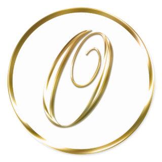 O Monogram Faux Gold Envelope Or Favor Seal