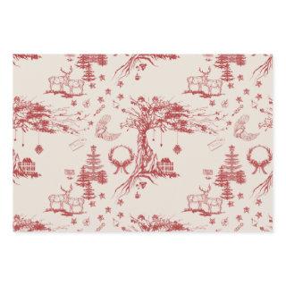 Oak and Elk holiday toile in Brick Red  Sheets