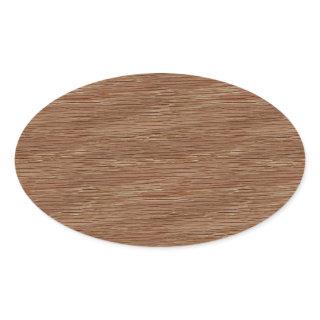 Oak Wood Grain Look Oval Sticker