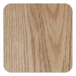 Oak Wood Grain Look Square Sticker