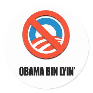 Obama bin lyin' classic round sticker