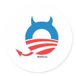 Obama Devil Classic Round Sticker