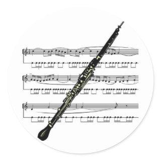 Oboe musical 01 B Classic Round Sticker