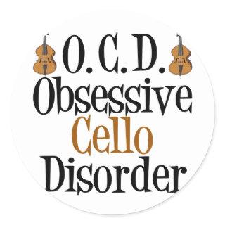 Obsessive Cello Disorder Classic Round Sticker