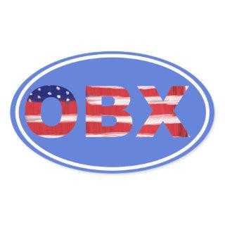 OBX Flag Text Oval Sticker