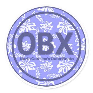OBX NC Outer Banks North Carolina Purple Beach Classic Round Sticker