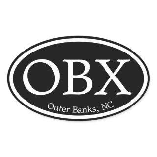 OBX Outer Banks Black Oval Oval Sticker