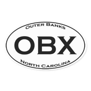 OBX - Outer Banks NC Euro Style Oval Logo Oval Sticker