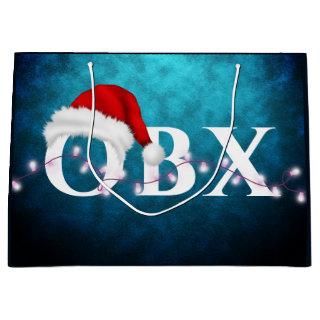 OBX Santa Hat and Lights Christmas Large Gift Bag