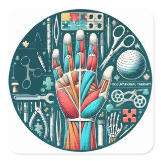 Occupational Therapy Anatomy & Tools Artistic Square Sticker