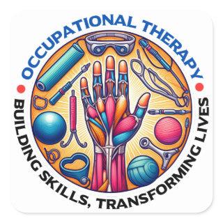 Occupational Therapy Building Skills Square Sticker