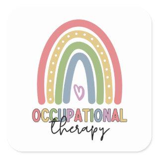 Occupational Therapy OT Therapist Rainbow Square Sticker