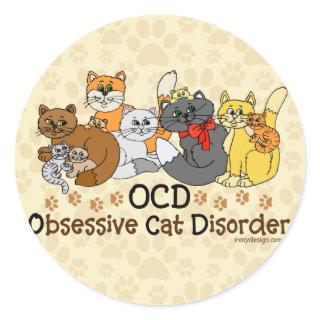 OCD Obsessive Cat Disorder Classic Round Sticker