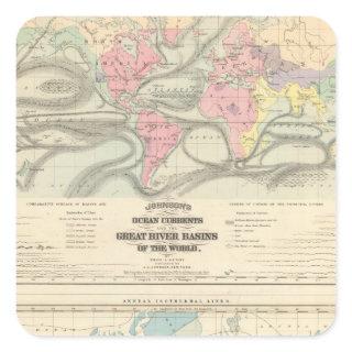 Ocean Currents and the Great River Basins Square Sticker