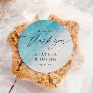 Ocean Summer Beach Sweet Thank You Favor Classic Round Sticker