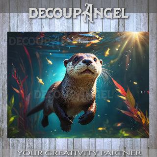 Ocean's Playful Drifter - Decoupage - Tissue Paper