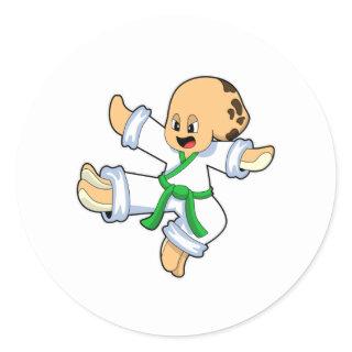 Octopus at Martial arts Karate Classic Round Sticker