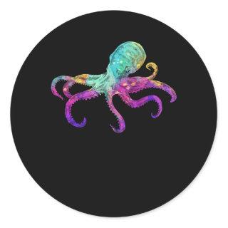 Octopus Colorful Kraken Sea Animal Art Classic Round Sticker
