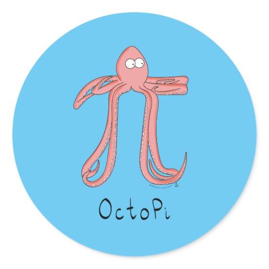 Octopus Cute Math Pi Day Stickers