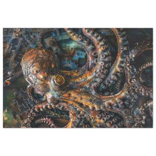 Octopus Rust Bronze Decoupage Tissue Paper