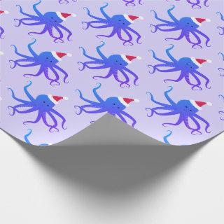 Octopus Santa Hat Purple Christmas