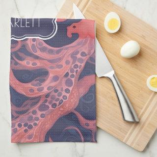 Octopus Watercolor Colorful Personalized Pattern Kitchen Towel