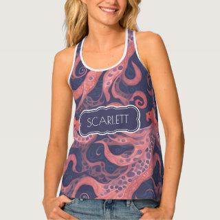 Octopus Watercolor Colorful Personalized Pattern Tank Top